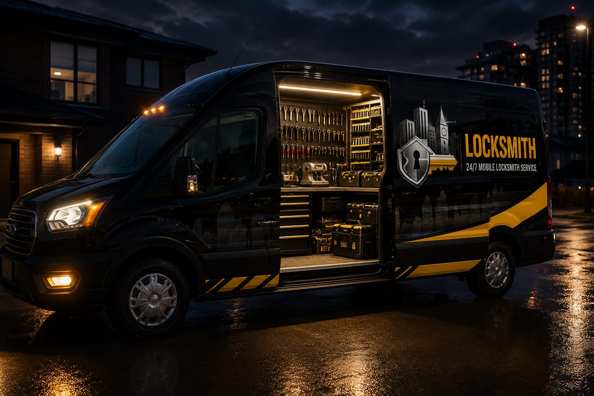 Urban Locksmith van on an after-hours callout in Ottawa